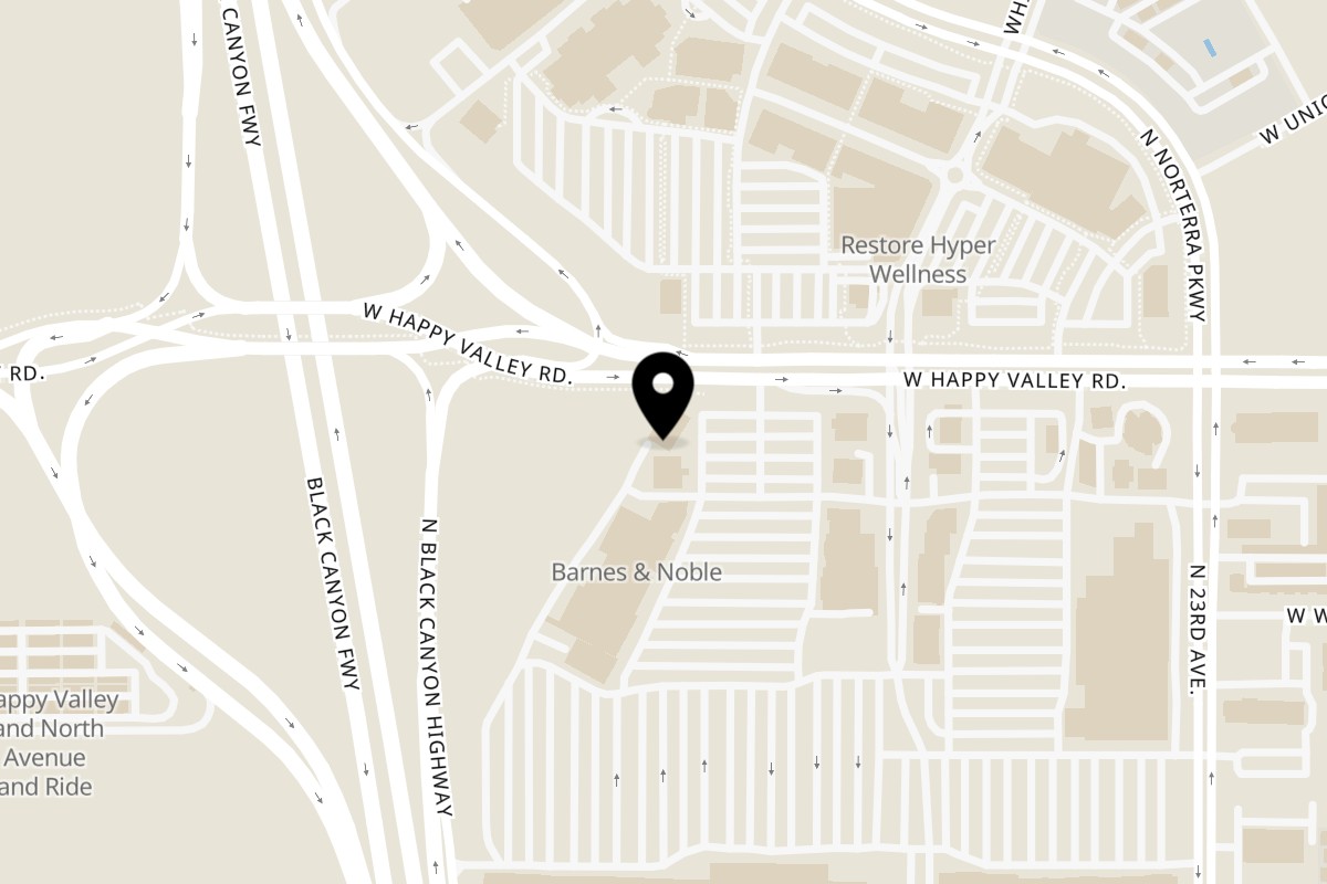 Map showing the location of Carlos O'Brien's Happy Valley on 2501 W Happy Valley Rd Bldg 14 in Phoenix